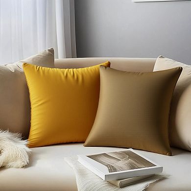 Velvet Modern Solid Couch Sofa Home Decorative Pillow Covers 2 Pcs 20" x 20"