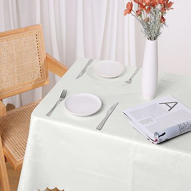 Rectangle Pvc Wrinkle-resistant Washable Suitable Restaurant Table Cover 1 Pc, 55" X 79"