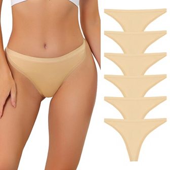 Women's 6 Packs G-String Thong High-Cut Breathable Panties Thongs