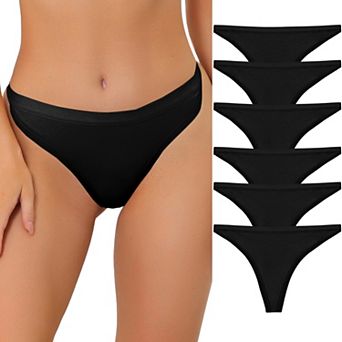 Women's 6 Packs G-String Thong High-Cut Breathable Panties Thongs