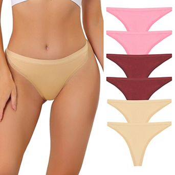Women's 6 Packs G-String Thong High-Cut Breathable Panties Thongs