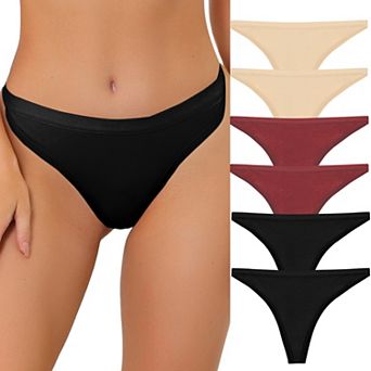 Women's 6 Packs G-String Thong High-Cut Breathable Panties Thongs