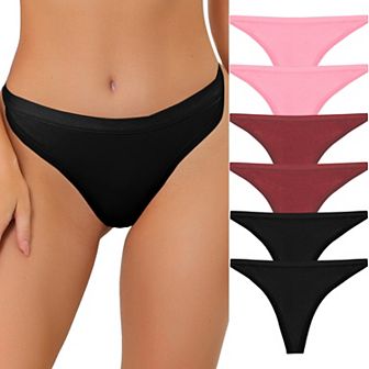 Women's 6 Packs G-String Thong High-Cut Breathable Panties Thongs