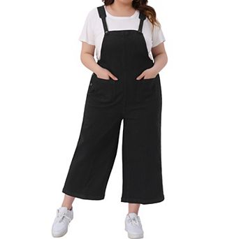Plus Size Overalls Pants for Women Denim Bib Casual Stretch Adjustable Jeans Suspenders Jumpsuit