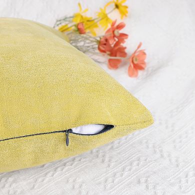 Chenille Throw Solid Color Couch Sofa Home Decoration Pillow Covers 2 Pcs 16" x 16"