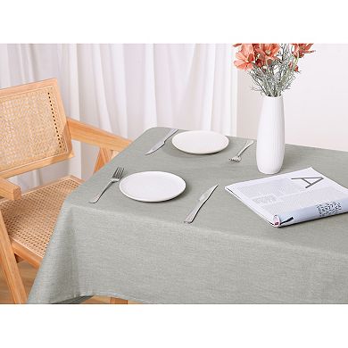 Rectangle Wrinkle-resistant Washable Polyester Linen Table Cover, 47" X 63"