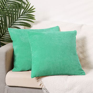 Chenille Throw Solid Color Couch Sofa Home Decoration Pillow Covers 2 Pcs 20" x 20"