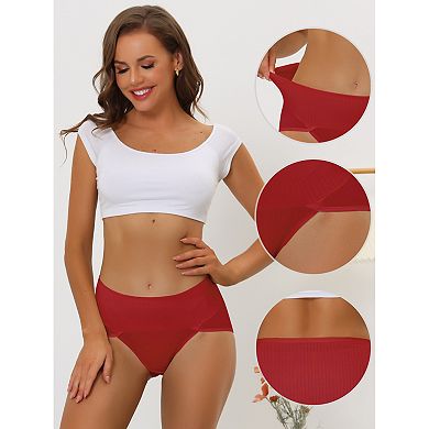 Women's High-Cut Ribbed High Waist Tummy Control Underwear, Available in Plus Size