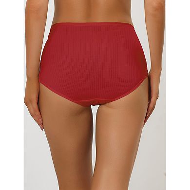 Women's High-Cut Ribbed High Waist Tummy Control Underwear, Available in Plus Size