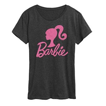 Women's Barbie® Logo Pink Glitter Graphic Tee