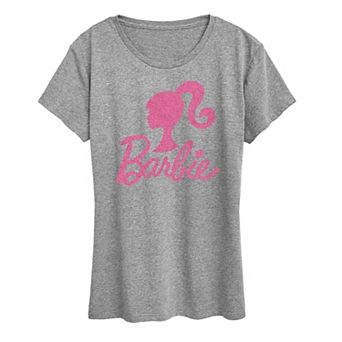 Women's Barbie® Logo Pink Glitter Graphic Tee