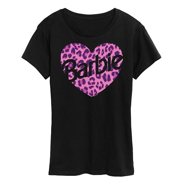 Women's Barbie® Leopard Heart Logo Graphic Tee