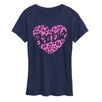 Women's Barbie® Leopard Heart Logo Graphic Tee