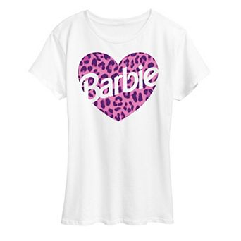 Women's Barbie® Leopard Heart Logo Graphic Tee