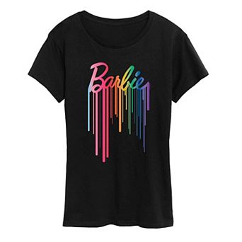 Women's Barbie® Logo Rainbow Drip Graphic Tee
