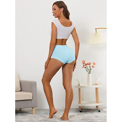 Women's Cotton Underwear High-Rise Lace Trim Tummy Control Full Coverage Brief