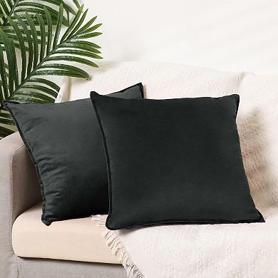 2Pcs Velvet Throw Home Decor Solid Couch Sofa Living Room Pillow Covers 20" x 20"