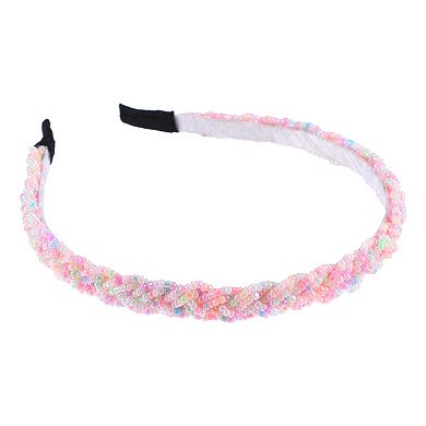 1 Pc Beaded Hair Hoop Hairband for Women 0.43 Inch Wide