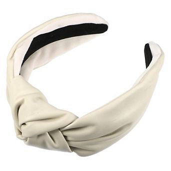 Cross Knotted PU Leather Hairbands Fashion for Women 2.78''x1.73''