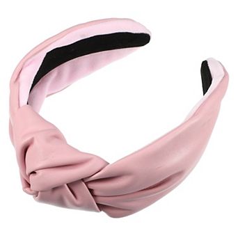 Cross Knotted PU Leather Hairbands Fashion for Women 2.78''x1.73''