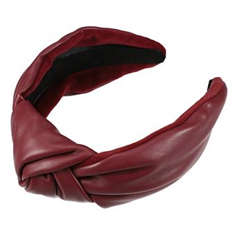 Cross Knotted PU Leather Hairbands Fashion for Women 2.78''x1.73''