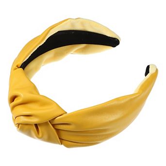 Cross Knotted PU Leather Hairbands Fashion for Women 2.78''x1.73''