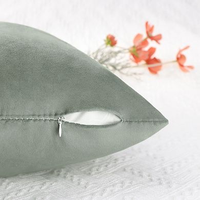 Velvet Modern Solid Couch Sofa Home Decorative Pillow Covers 2 Pcs 16" x 16"