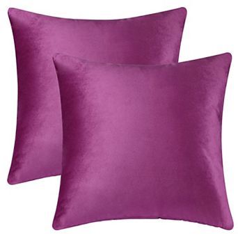 Velvet Modern Solid Couch Sofa Home Decorative Pillow Covers 2 pc 16" x 16"