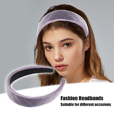 Checkered Pattern Headband Hairband for Women Faux Leather 1.2inch Wide