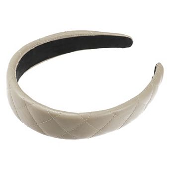 Checkered Pattern Headband Hairband for Women Faux Leather 1.2inch Wide