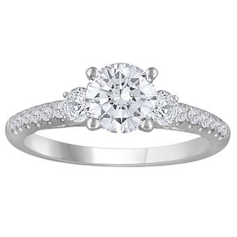 Diamond Medley 14k White Gold 1 1/2 Carat T.W. Lab-Grown Diamond Engagement Ring
