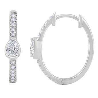 Galaxie Solaire 14k White Gold 1/2 Carat T.W. Lab-Grown Diamond Hoop Earrings