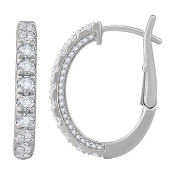 Galaxie Solaire 14k White Gold 1 9/10 Carat T.W. Lab-Grown Diamond Hoop Earrings