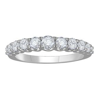 Diamond Medley 14k White Gold 1 Carat T.W. Lab-Grown Diamond Anniversary Ring