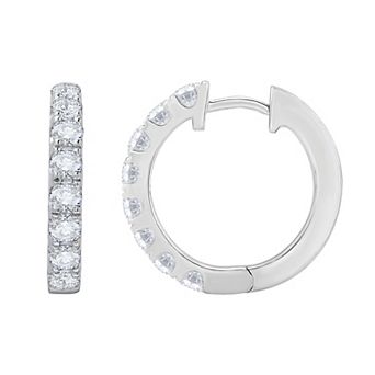 Galaxie Solaire 14k White Gold 1 9/10 Carat T.W. Lab Grown Diamond Hoop Earrings