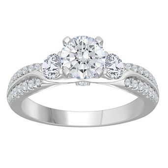 Galaxie Solaire 14k White Gold 1 5/8 Carat T.W. Lab-Grown Diamond Engagement Ring