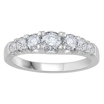 Diamond Medley 14k White Gold 1 Carat T.W. Lab-Grown Diamond Anniversary Ring