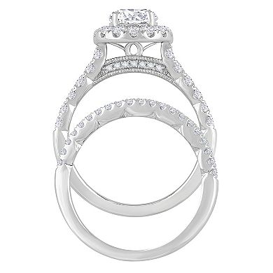 Diamond Medley 14k White Gold 2 Carat T.W. Lab-Grown Diamond Engagement Ring & Wedding Ring Set