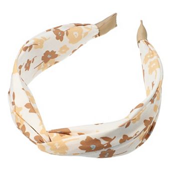 Floral Knot Hairbands No Slip 1.93" Wide Hair Accessories Brown Headband