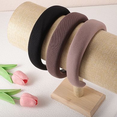 3pcs Fabric Wide Headbands Simplicity Design 1.18"