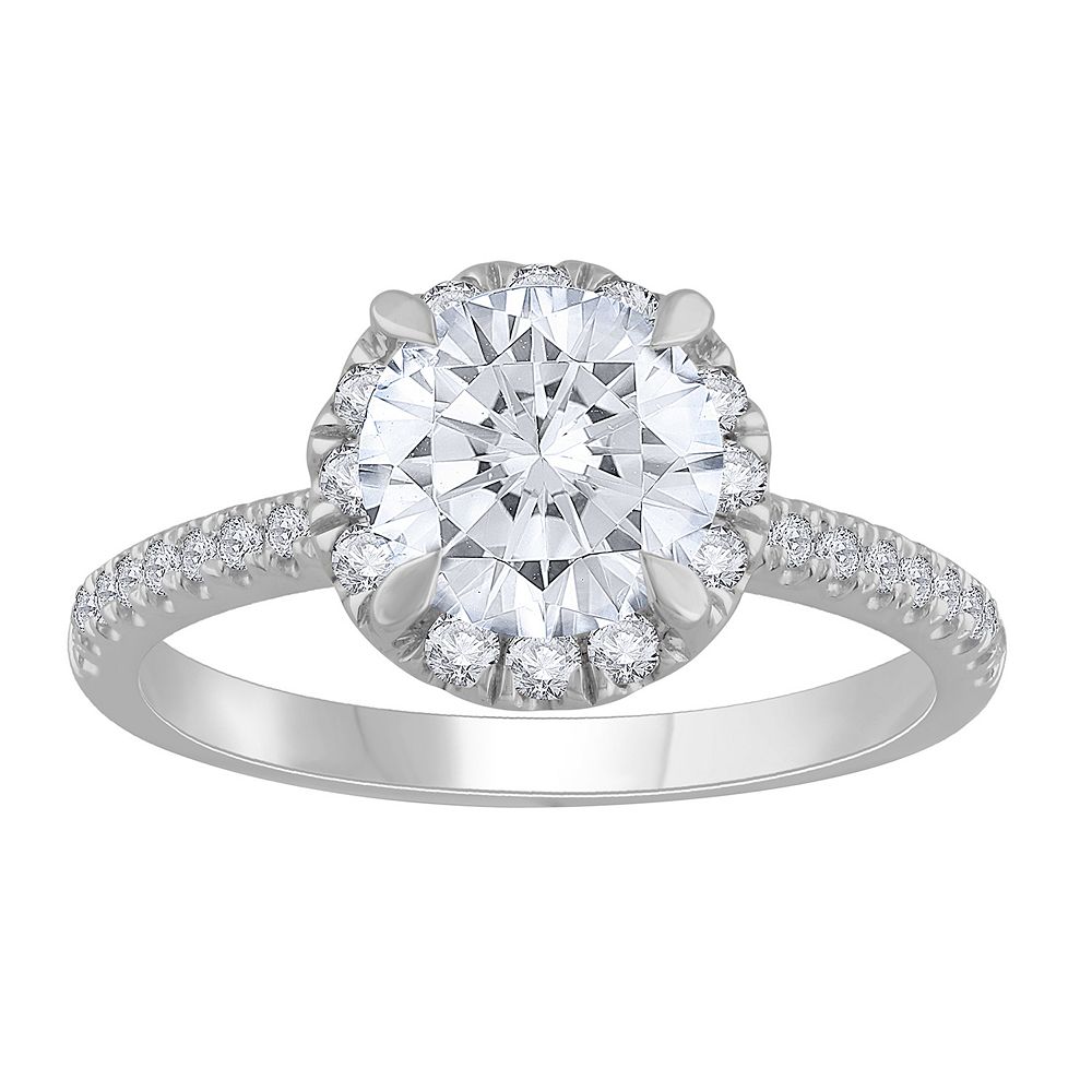 Diamond Medley 14k White Gold 1 1/3 Carat T.W. Lab-Grown Diamond Studded Band Engagement Ring