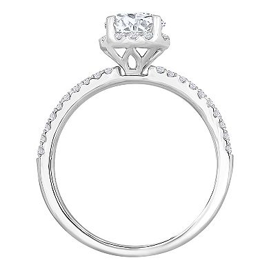 Diamond Medley 14k White Gold 1 1/3 Carat T.W. Lab-Grown Diamond Studded Band Engagement Ring