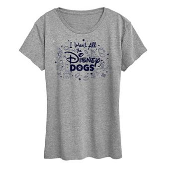 Disney Dogs Women's I Want All The Dogs Graphic Tee