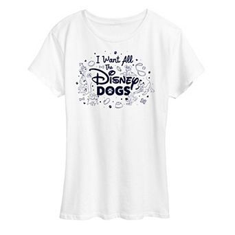 Disney Dogs Women's I Want All The Dogs Graphic Tee