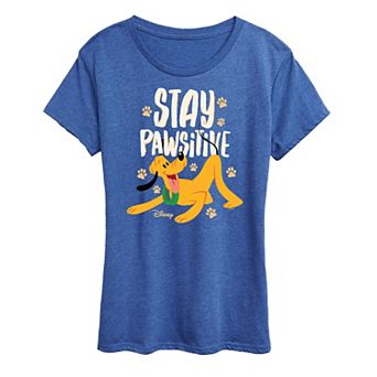 Disney's Pluto Women's Stay Pawsitive Graphic Tee