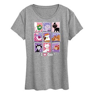 Disney Cats Women's Grid Graphic Tee