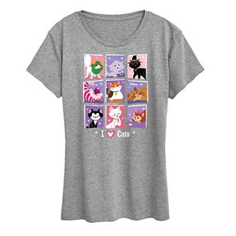 Disney Cats Women's Grid Graphic Tee