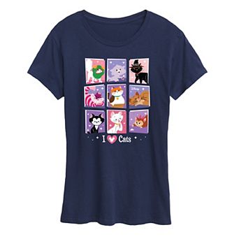 Disney Cats Women's Grid Graphic Tee