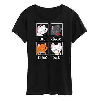 Disney's The Aristocats Women's Un Deux Trois Cat Graphic Tee