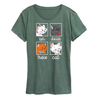 Disney's The Aristocats Women's Un Deux Trois Cat Graphic Tee